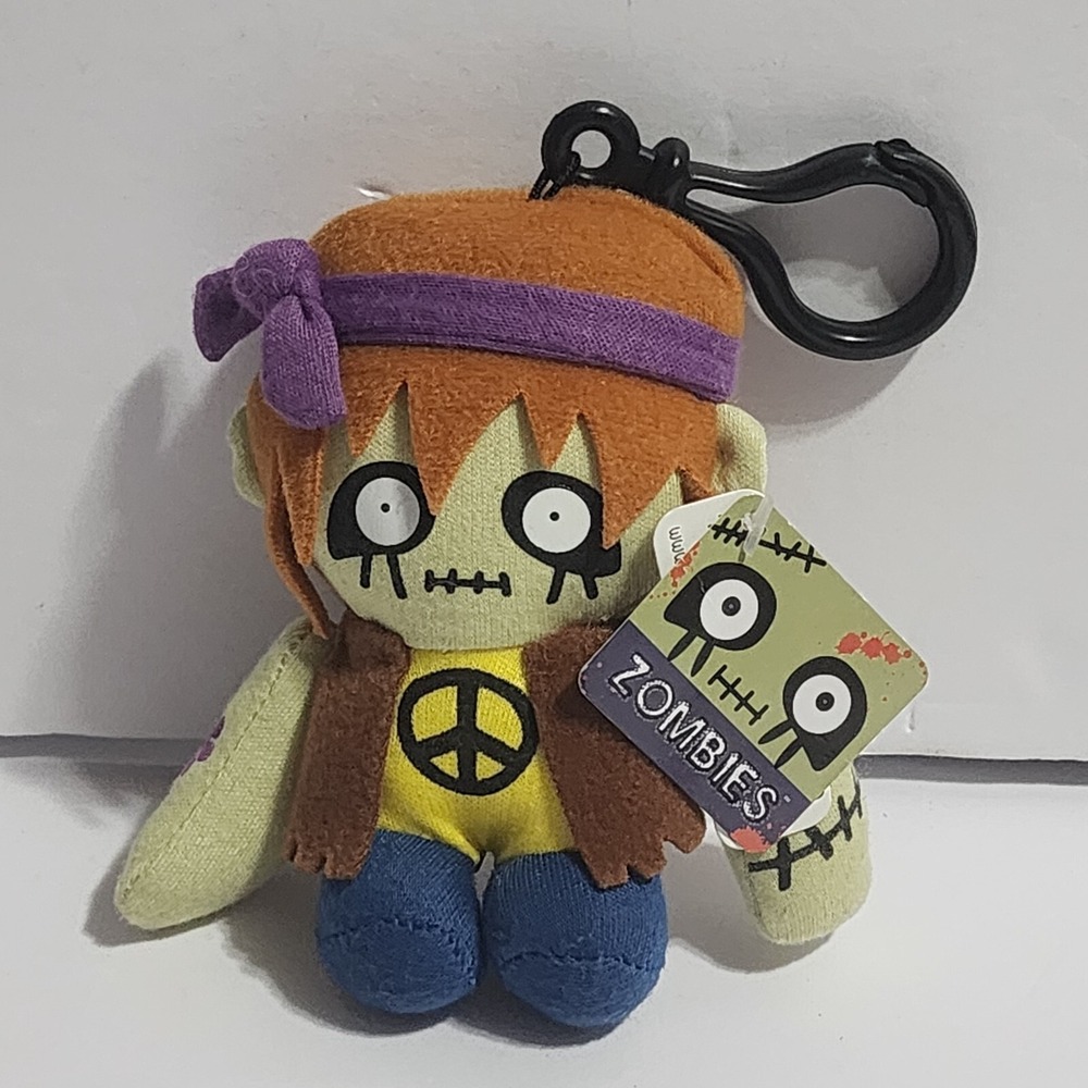 GUND Gunderground Zombies HIPPIE Backpack Clip 4038786 Plush Mini 4" New
